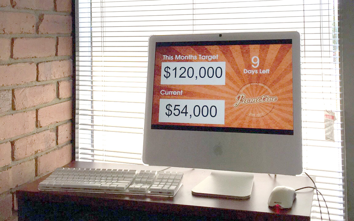 Simple sales scoreboard on an iMac